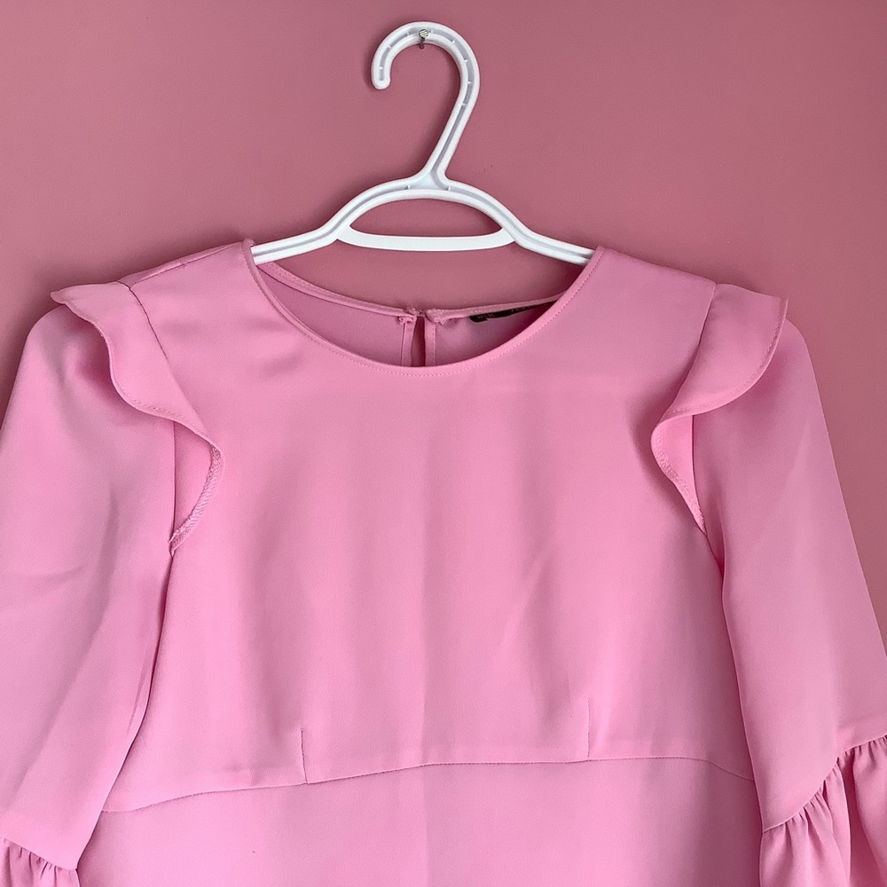Zara Pink Ruffled Mini Dress - Picture 3 of 8